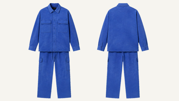 Utility Overshirt — Cobalt HSL Master Tonal Wave Wash, original colour preview