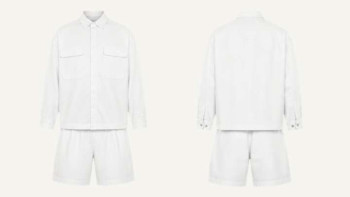 Utility Overshirt — True White Garment Dyed, original colour preview