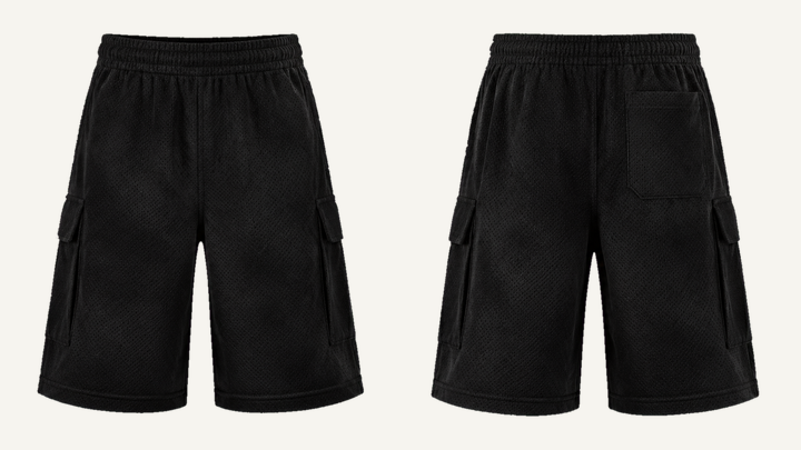 Utility Shorts — True Black Tonal Mineral Wash, original colour preview