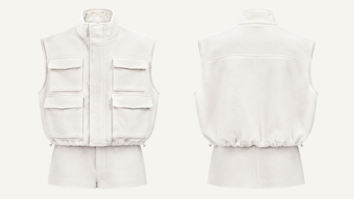 Utility Vest — True White Brushed Soft Finish, original colour preview