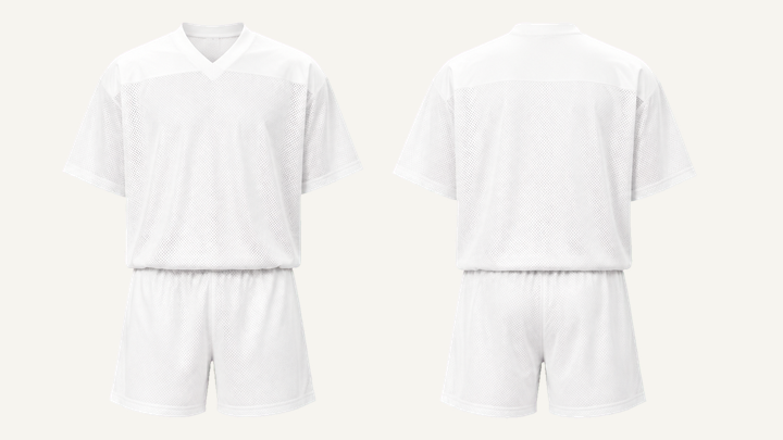 V-neck Athletic Jersey — True White Matte Panel Wash, original colour preview