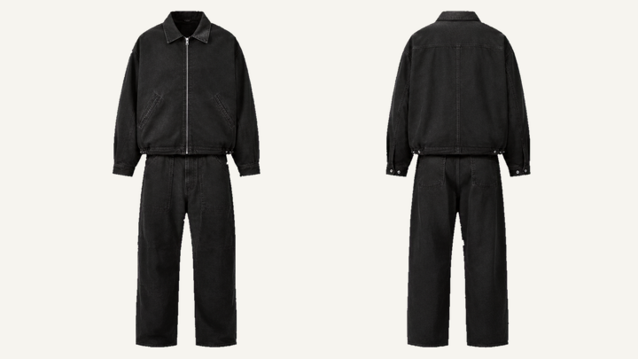 Washed Canvas Jacket — True Black Waxed Matte Finish, original colour preview