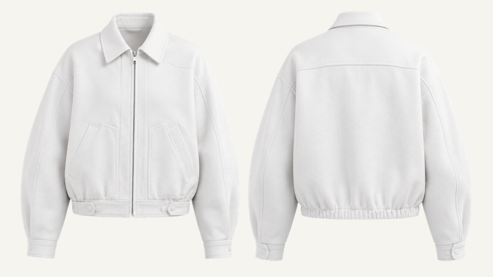 Washed Canvas Jacket — True White Clean Reactive Solid, original colour preview
