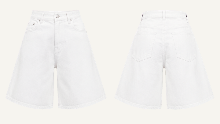 Women's Fitted Shorts — True White Garment Dyed, original colour preview