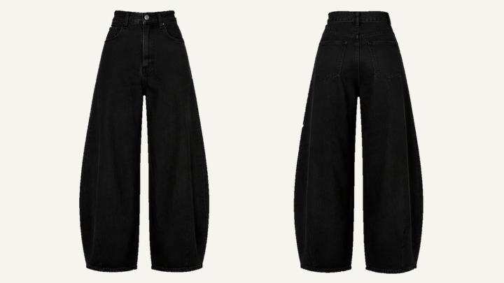 Women's Wide-leg Pants — True Black Overdyed, original colour preview