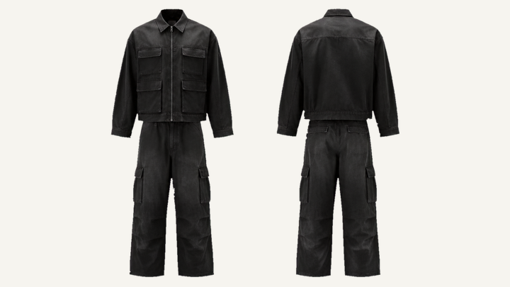 Workwear Jacket — True Black Sun and Seam Fade, original colour preview