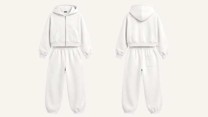 Zip-up Hoodie — True White Garment Dyed, original colour preview