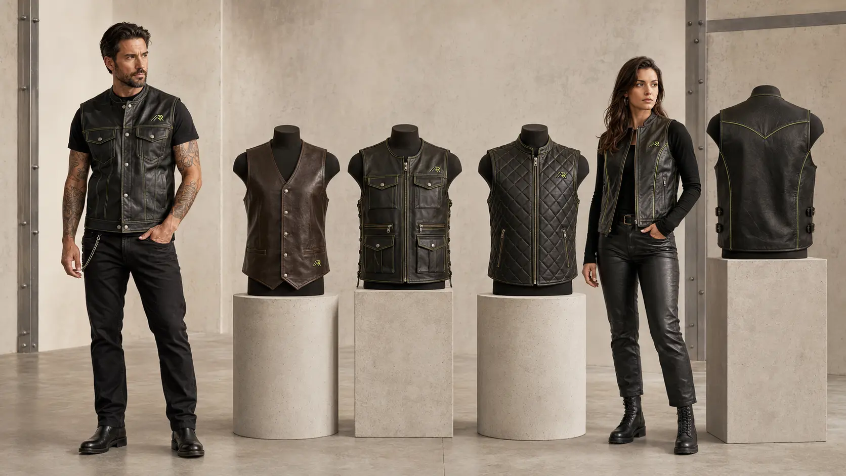 Complete Athletic Rush Vests & waistcoats custom leather collection