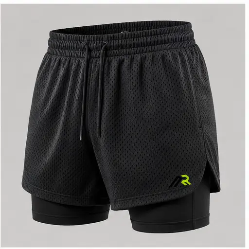 Athletic Rush double-layer mesh short cut style