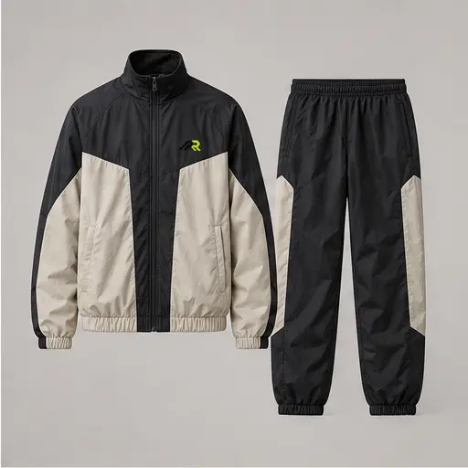 Athletic Rush nylon panel set tracksuit cut style