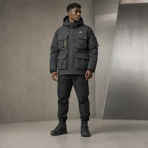 Athletic Rush modular pocket jacket techwear jacket cut direction