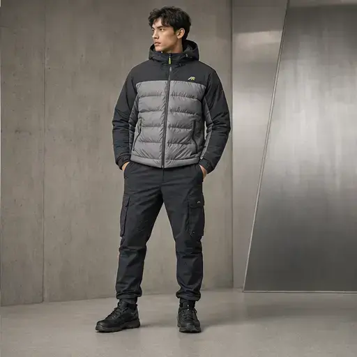 Athletic Rush hybrid insulated jacket techwear jacket cut direction