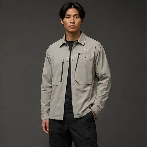 Athletic Rush technical shacket technical overshirt cut direction